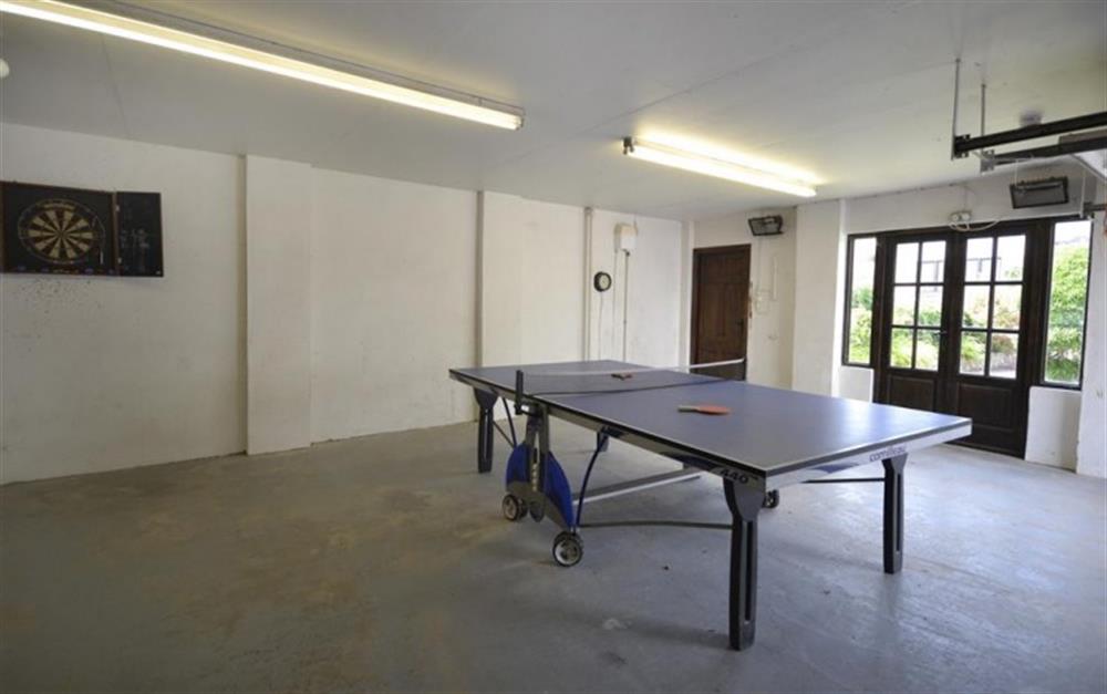 Table tennis in the garage at Home Cottage in Thurlestone