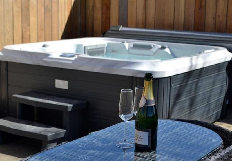 Hot tub in The Meal House at Home Farm Park Luxury Barns in Burgh le Marsh, Lincolnshire