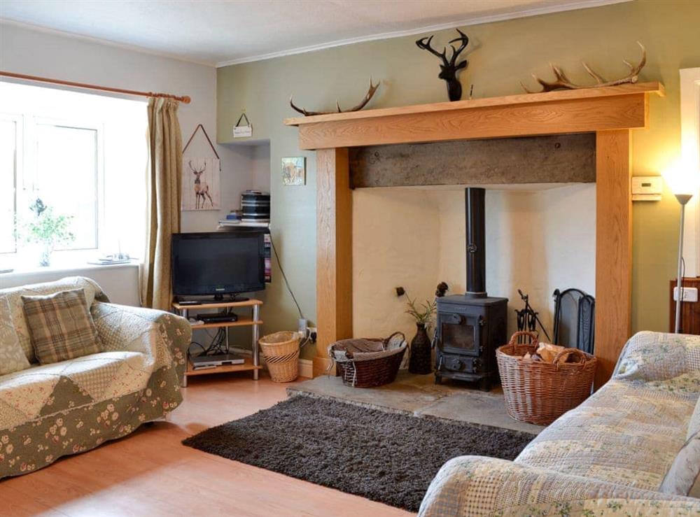 Living room at Honey Cottage in Auchnarrow, near Tomintoul, Banffshire
