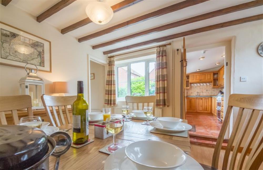 Ground floor: The dining room leads to the kitchen at Honey Cottage, Sedgeford near Hunstanton