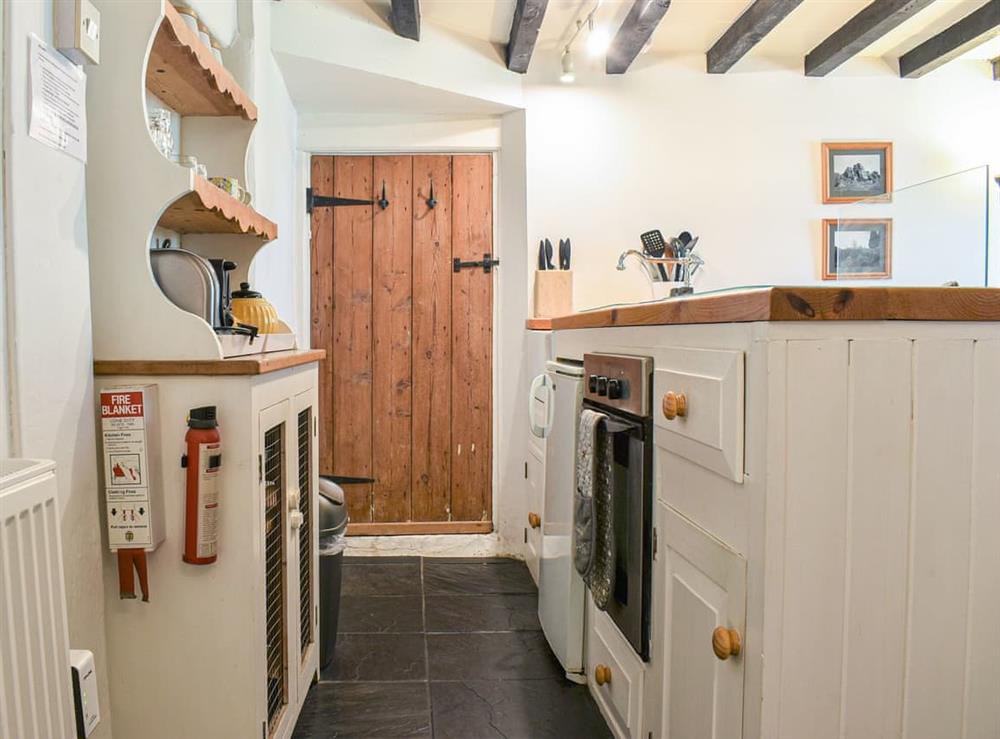 Kitchen area at Honey Cottage in Tavistock, Devon