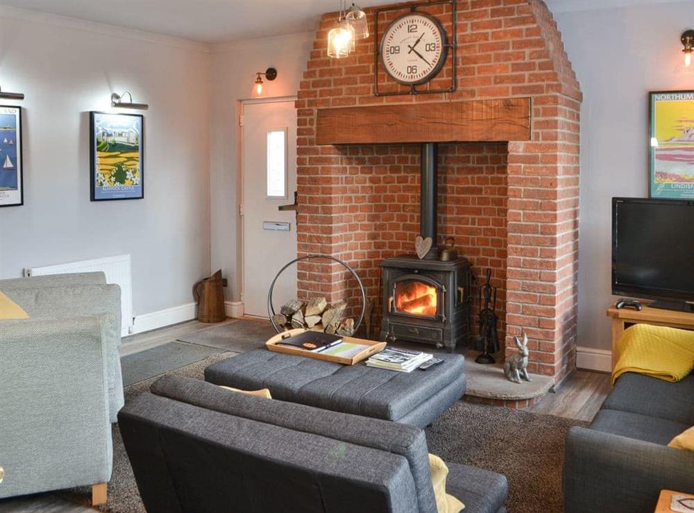 Lounge area with wood burning stove (photo 2) at Honey Pot Cottage in near Rothbury, Lancashire