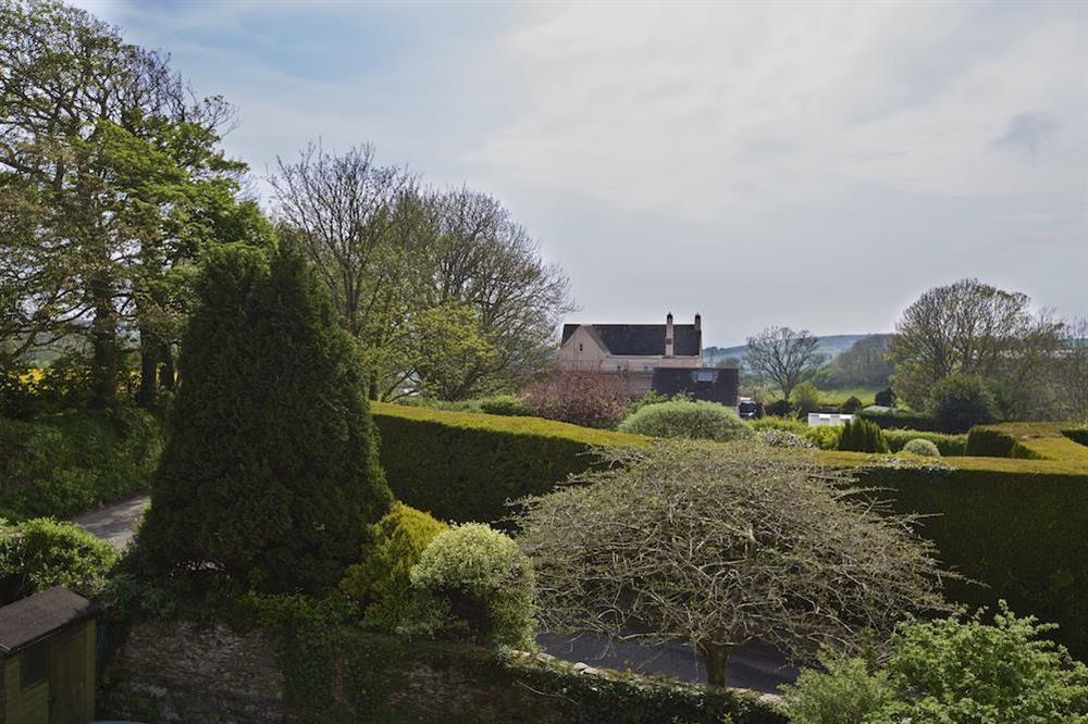 Far reaching sea views with the master bedroom at Honeysuckle Cottage in Bigbury, Kingsbridge