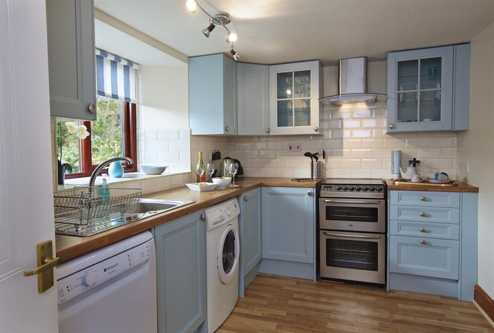 Fully fitted kitchen at Honeysuckle Cottage in Bigbury, Kingsbridge
