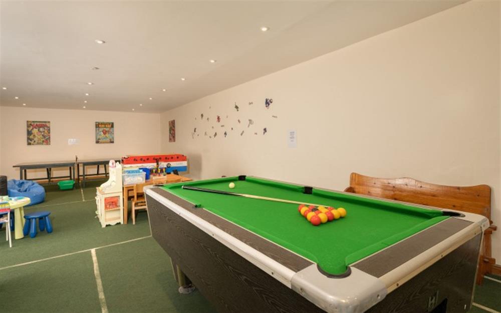 The games room at Stancombe Manor-perfect for rainy day fun at Honeysuckle Cottage in Sherford
