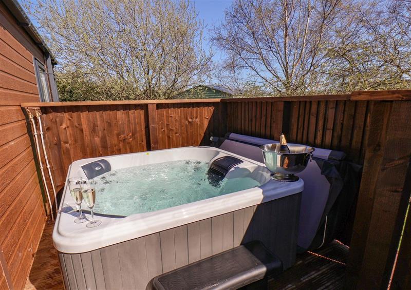 The hot tub at Honeysuckle Lodge, Runswick Bay near Staithes