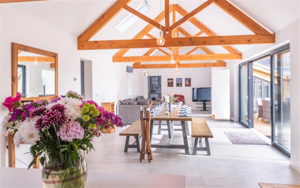 Light and airy space with sliding doors to patio at Hook Farm in Lyme Regis