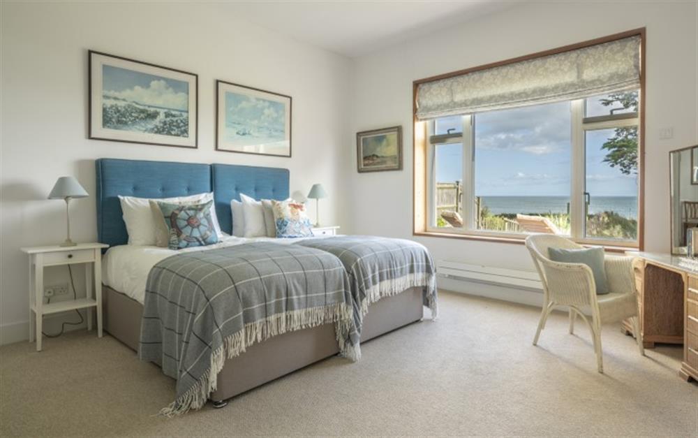 One of the bedrooms at Hook Sands in Sandbanks