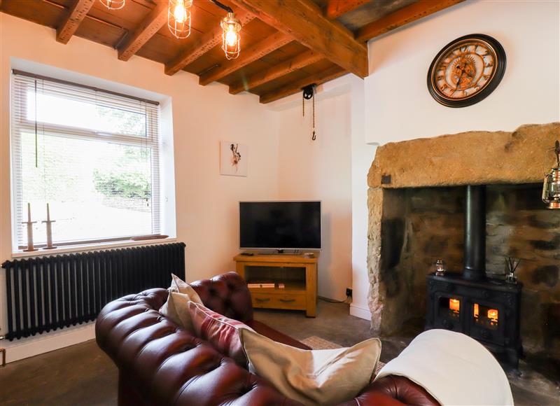 The living area at Hoot Cottage, Haworth