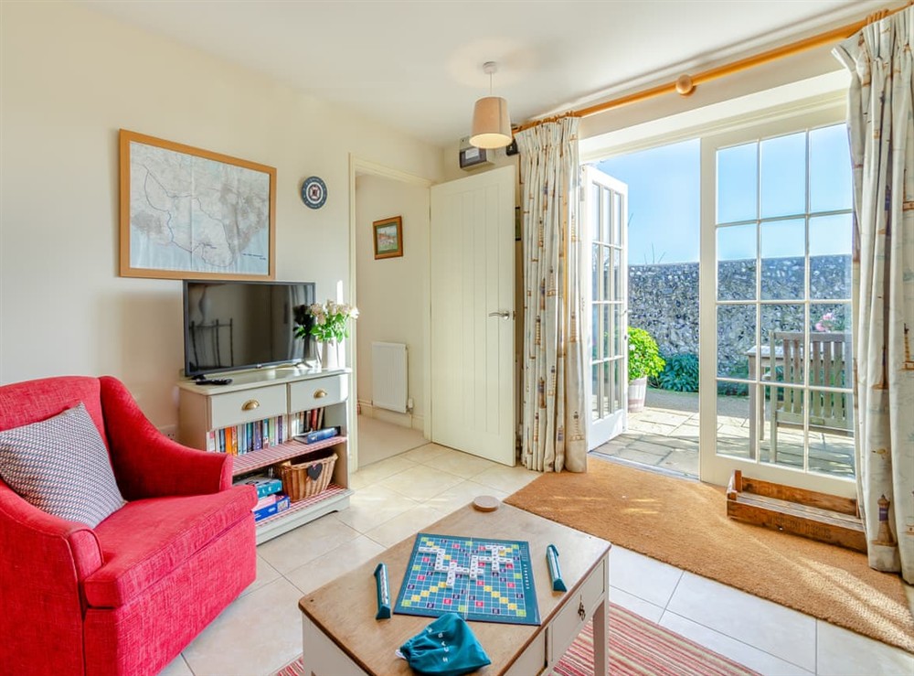 Living area at Hop Cottage in East Dean, East Sussex