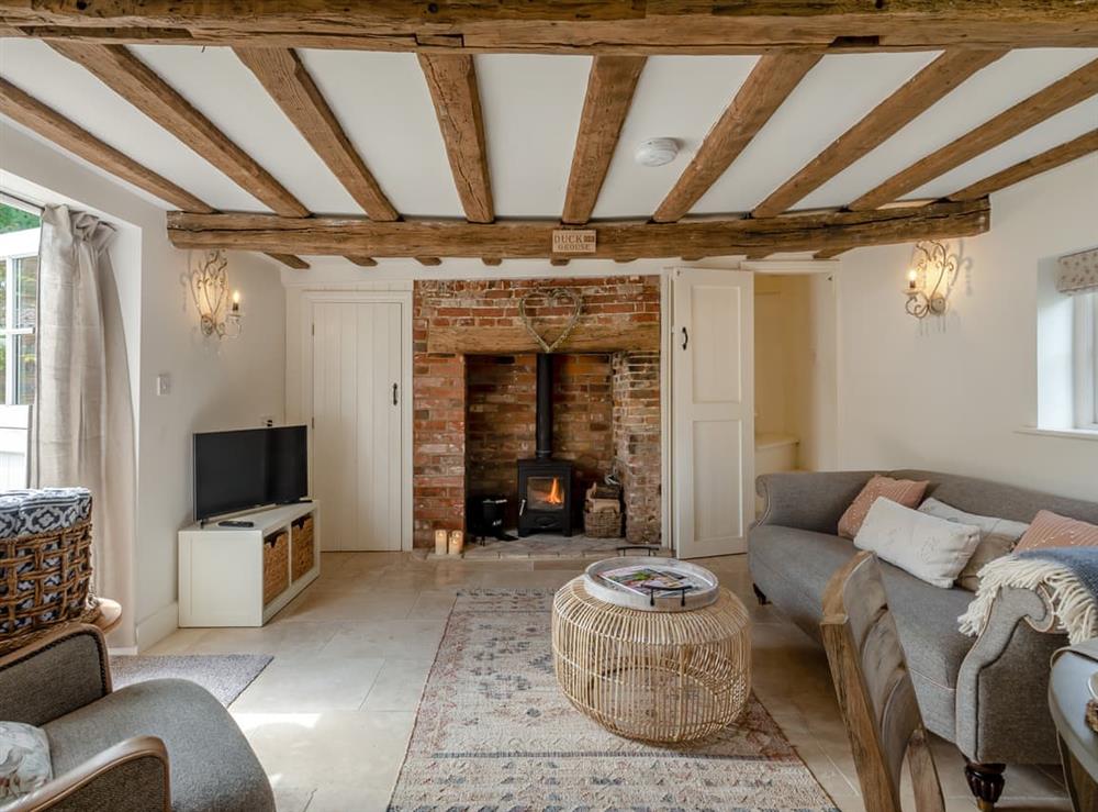 Living room at Hope Cottage in Barsham, near Beccles, Suffolk