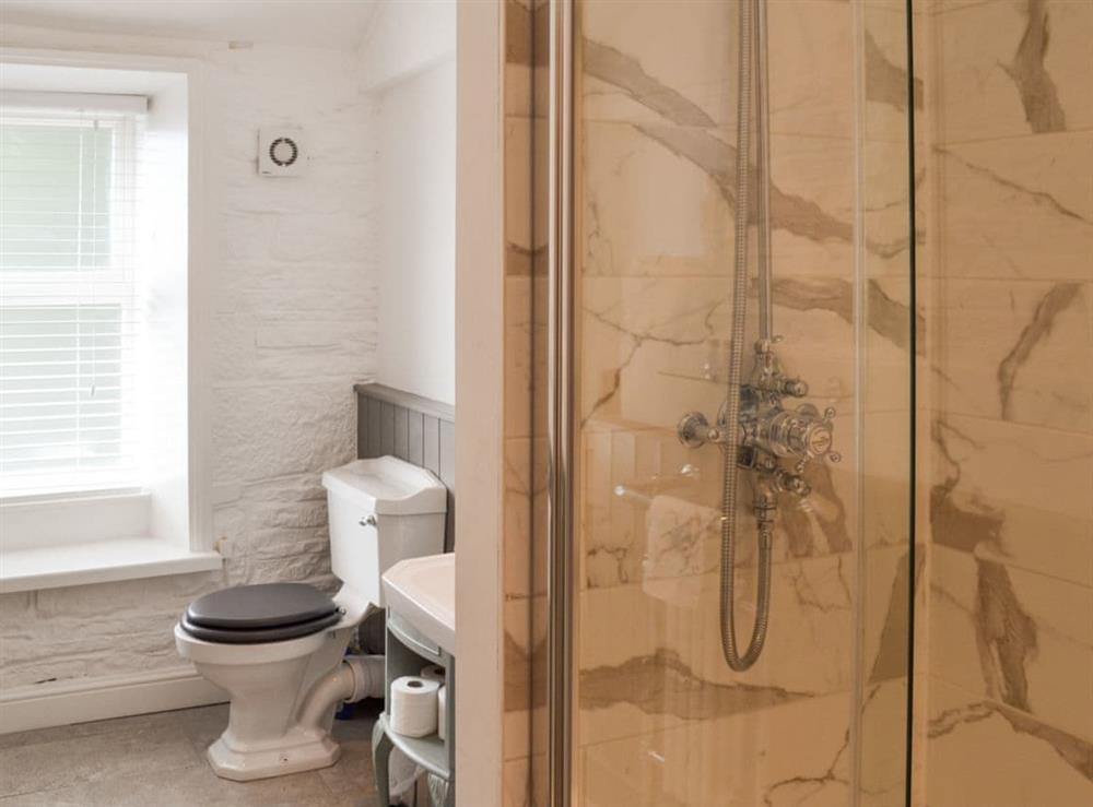 Shower room with toilet at Hope Cottage in Holmfirth, West Yorkshire