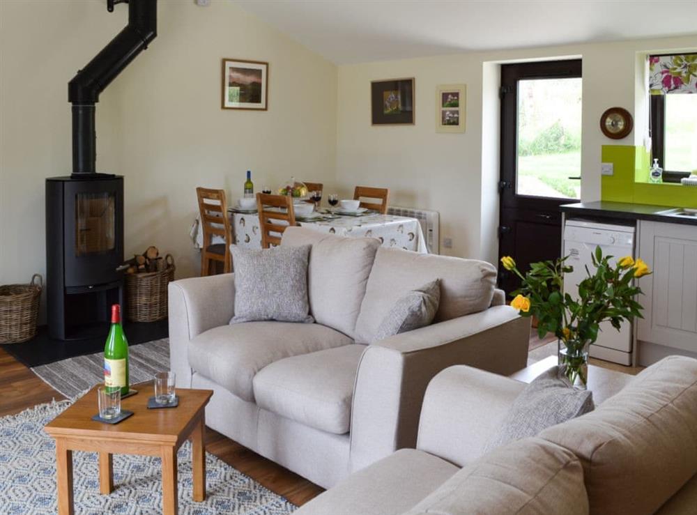 Open plan living space at Hoppers Cottage in Wadhurst, near Tunbridge Wells, East Sussex