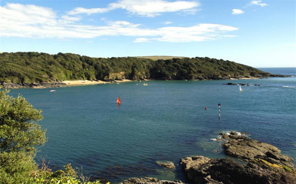 The mouth of the Salcombe estuary which can be reached by using the coastal path.