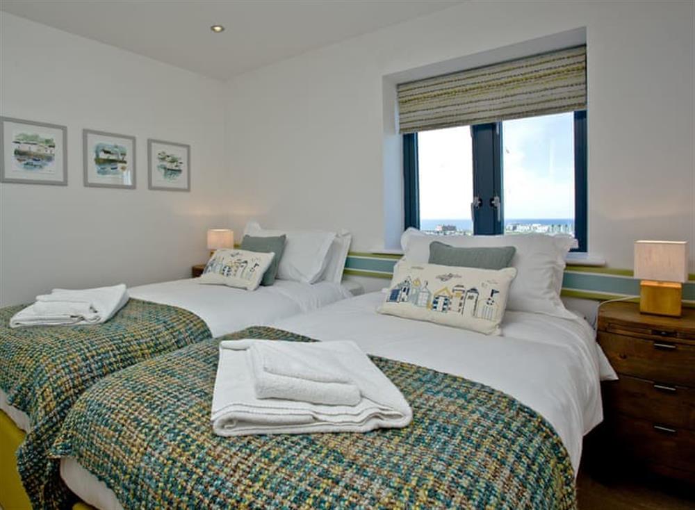 Twin bedroom at Horizons View Penthouse in , Newquay