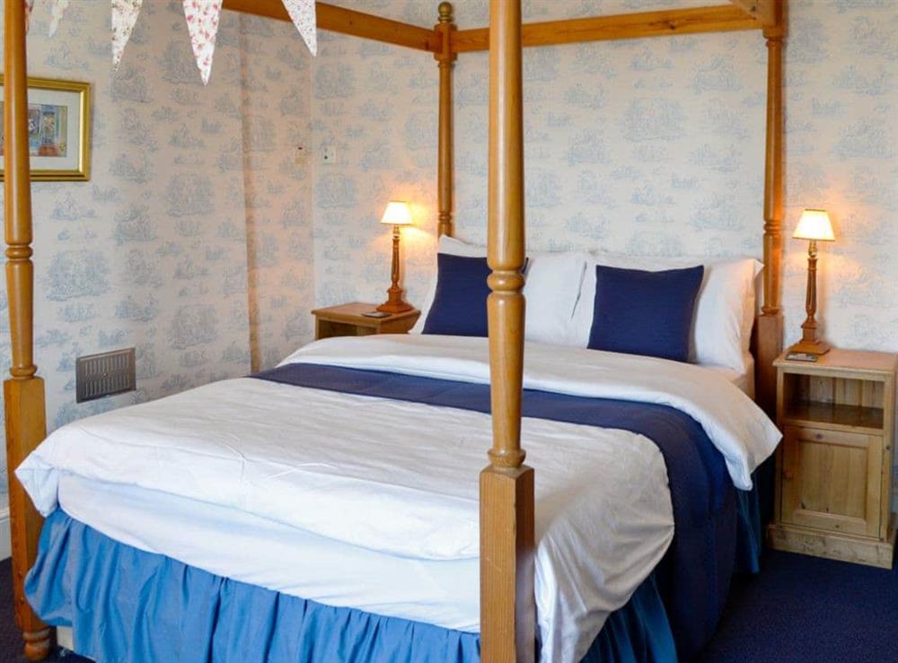 Comfortable four poster bedroom at Hornblower in Ilfracombe, North Devon., Great Britain