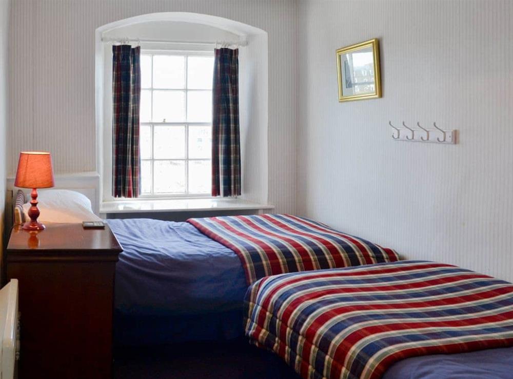 Cosy twin bedroom at Hornblower in Ilfracombe, North Devon., Great Britain