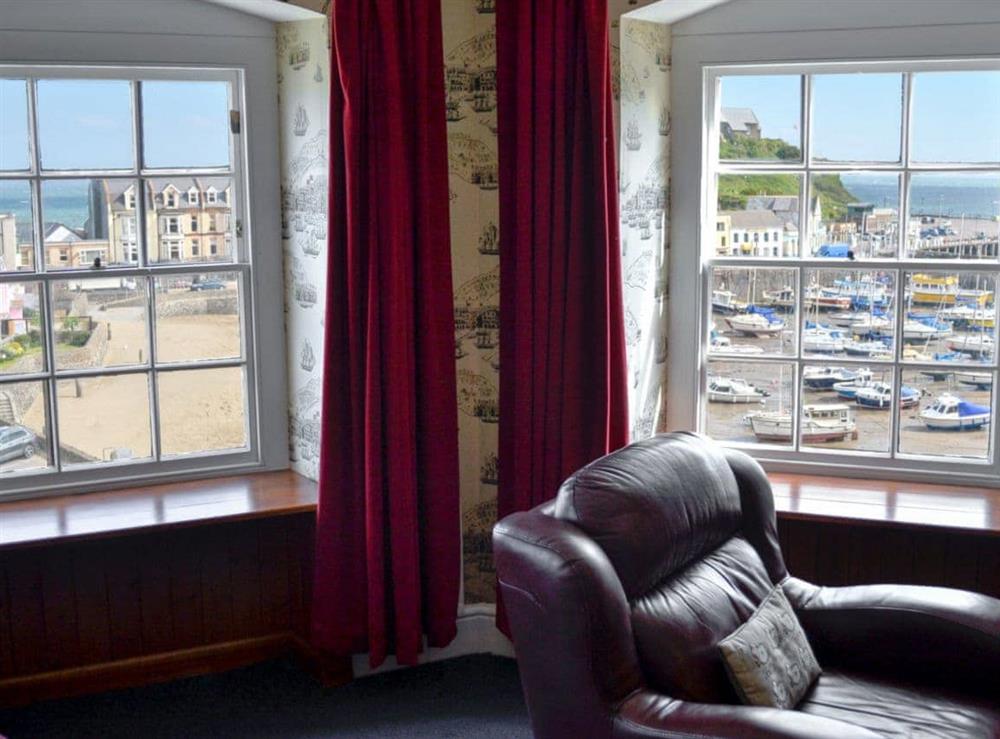 Living area with great harbour and beach views at Hornblower in Ilfracombe, North Devon., Great Britain