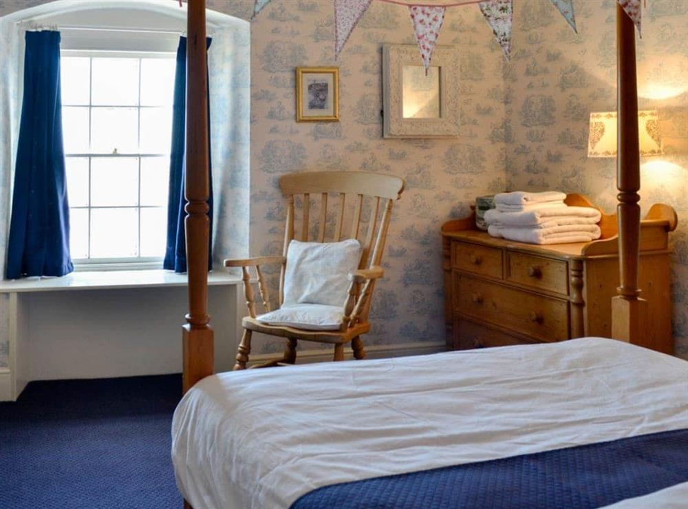 Spacious four poster bedroom at Hornblower in Ilfracombe, North Devon., Great Britain