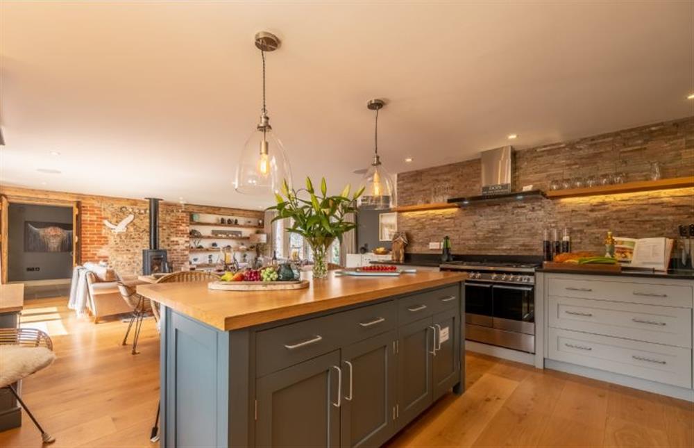 The bespoke kitchen is a delight for chefs at Horse Yard Barn, Warham