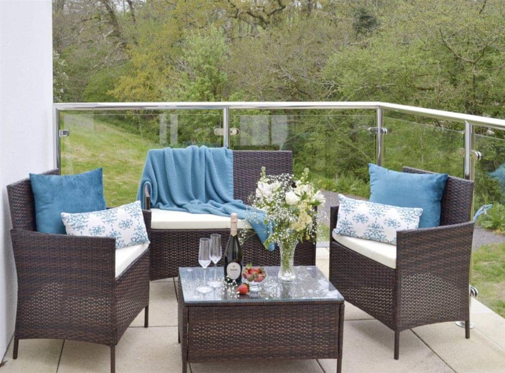Attractive balcony with outdoor furniture