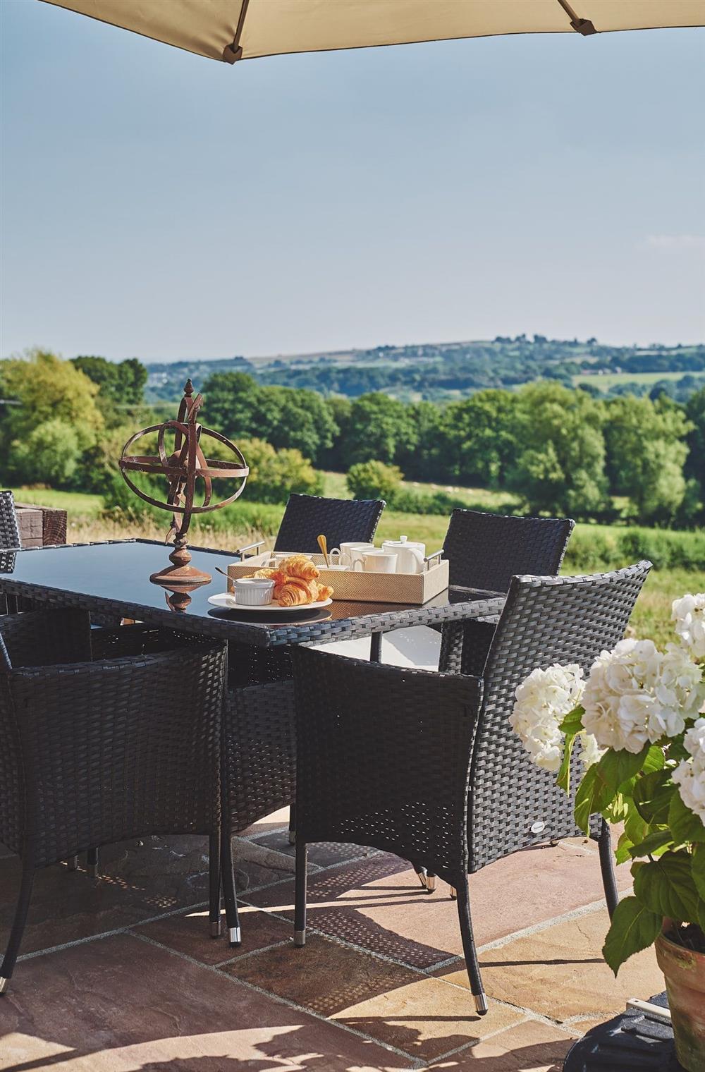 The outdoor dining table