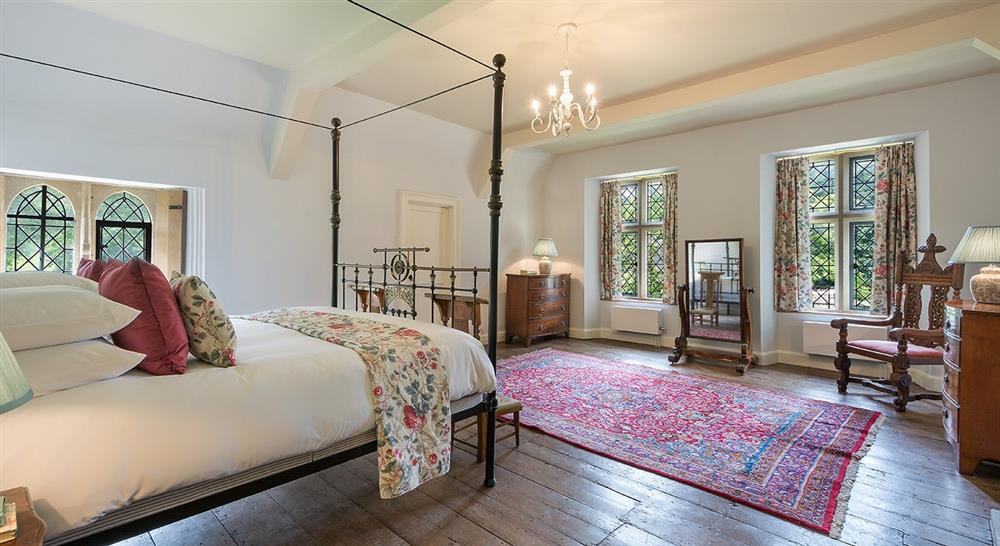 The master bedroom at Horton Court in Nr Chipping Sodbury, Gloucestershire