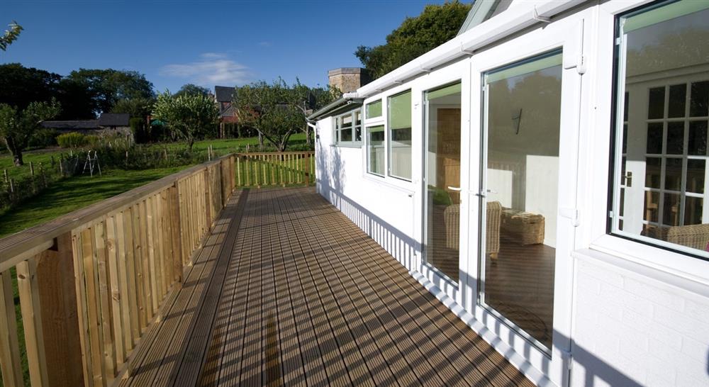 Sun terrace at House By The Dyke in Chirk, Wrexham