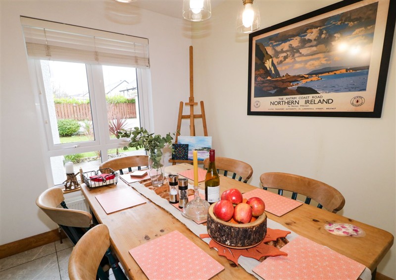 The dining area at House by the Sea, Glenariffe near Waterfoot