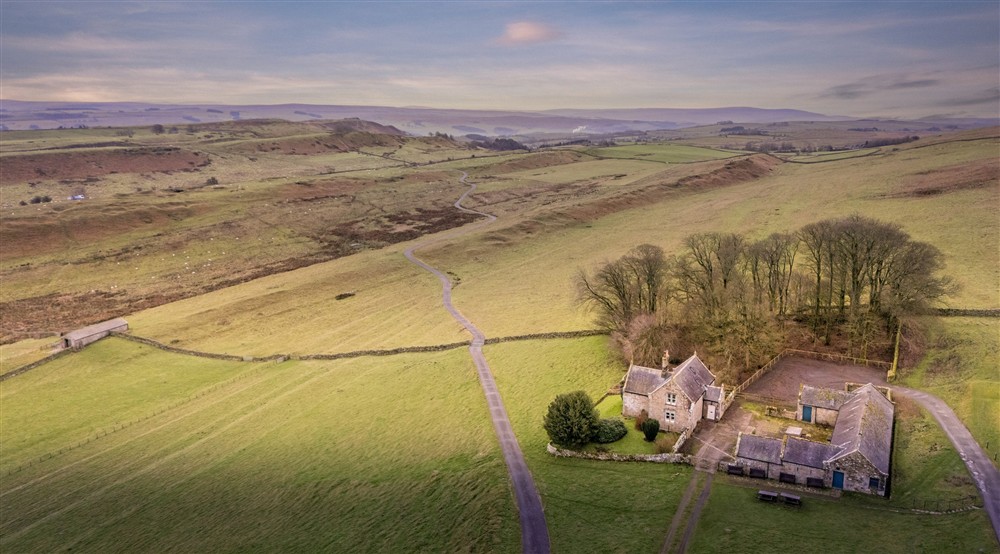 An ariel view of Housesteads and the surrounding area, Northumberland at Housesteads in Hexham, Northumberland