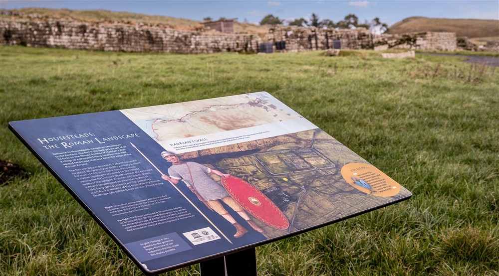The information board at Housesteads in Hexham, Northumberland