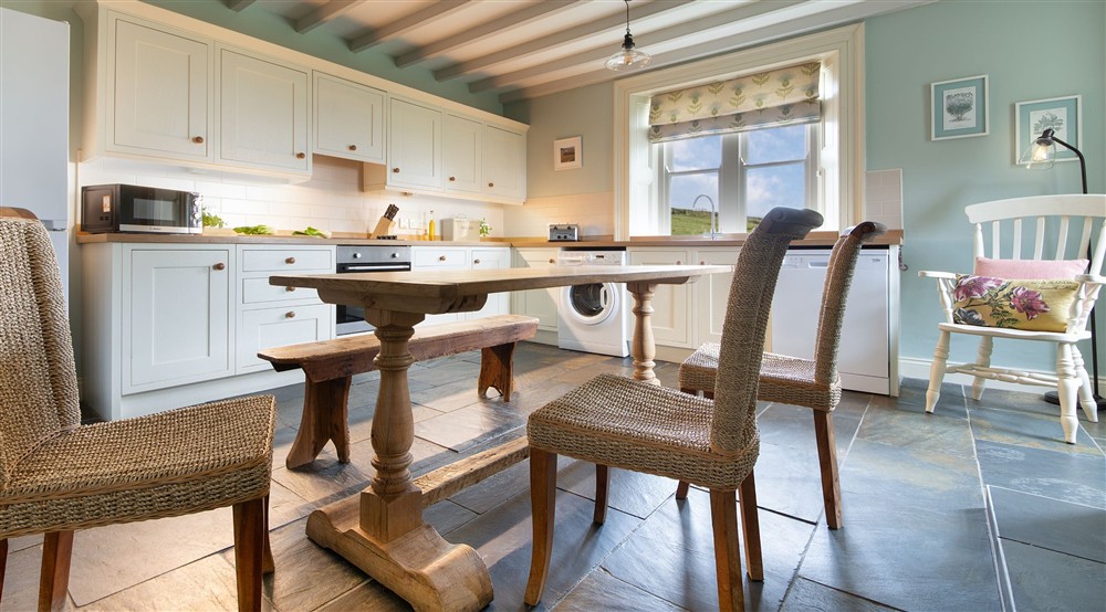 The open-plan kitchen and dining room at Housesteads in Hexham, Northumberland