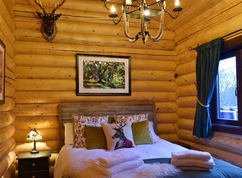 Double bedroom at Howburn Log Cabin in Melkridge, Northumberland