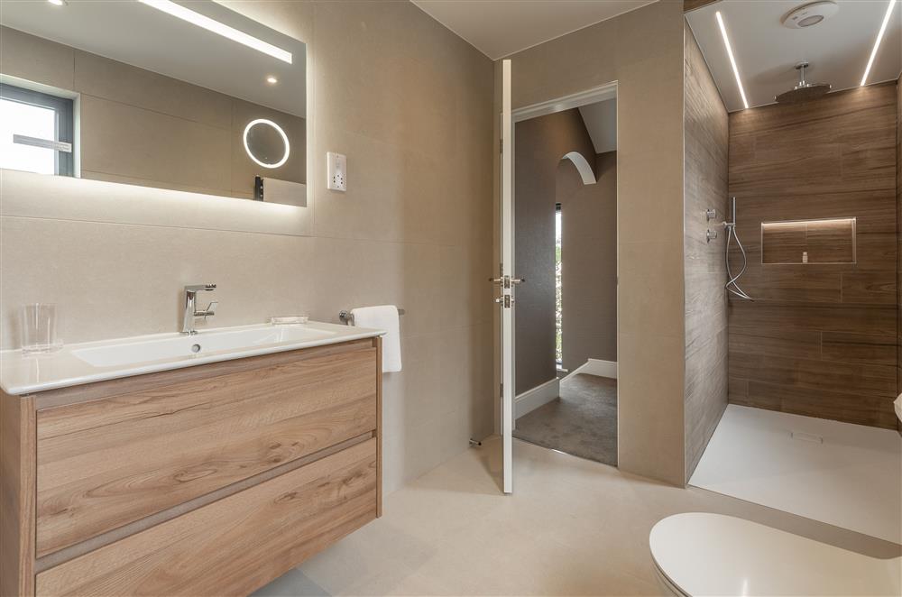 Family bathroom with free-standing bath and separate walk-in shower (photo 2) at Howe Top, Bowness-On-Windermere