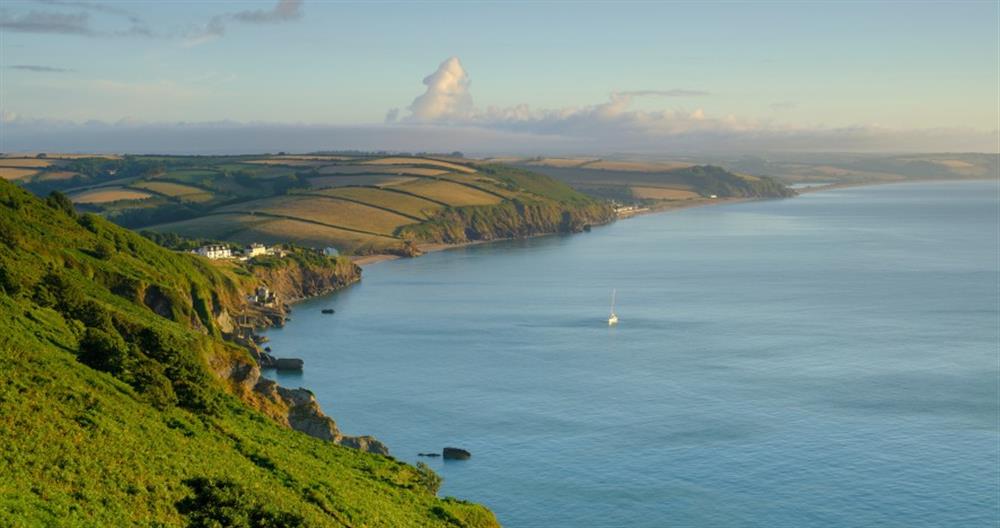 The stunning coastline less than a mile from Huccombe at Huccombe Farmhouse in Beesands