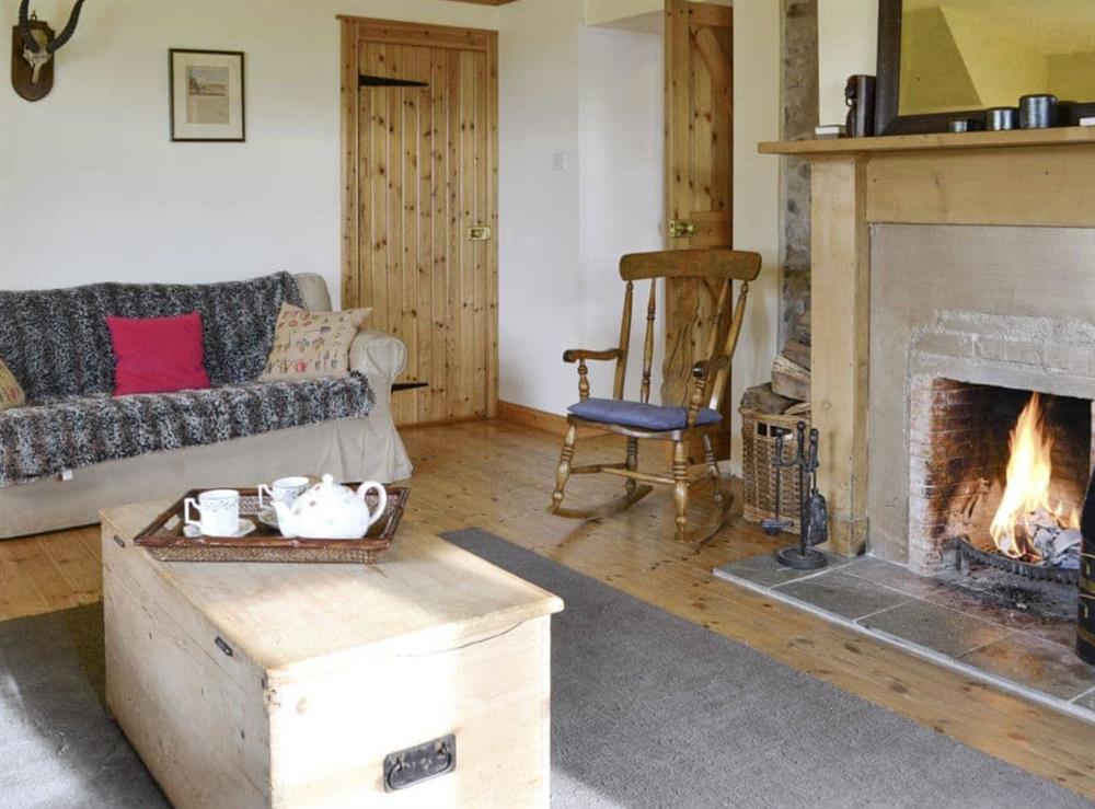 Warm and welcoming living room at Hume Orchard Steading in Hume, near Kelso, Roxburghshire