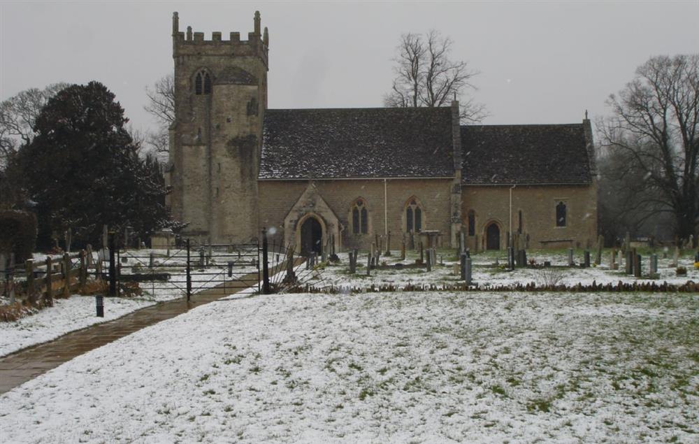 The church in the lovely village of Clanfield at wintertime at Hunter Court, Clanfield