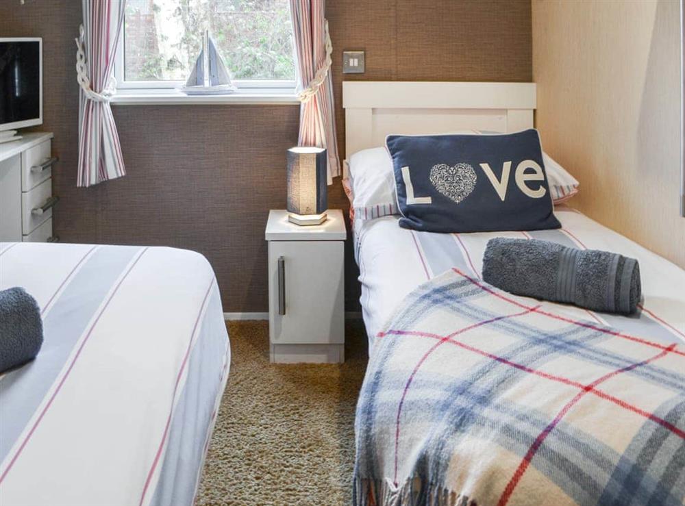 Twin bedroom at Hunters Lodge in Felton, Northumberland