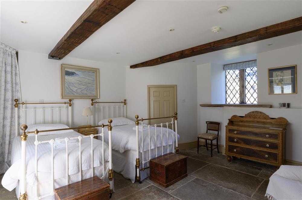 Bedroom two with twin 3’ single beds and en-suite shower room at Hunting Tower, Chatsworth Estate, Baslow, Nr Bakewell
