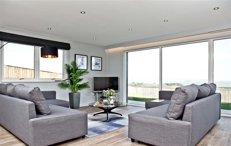 The living room at Huxham View, Devon