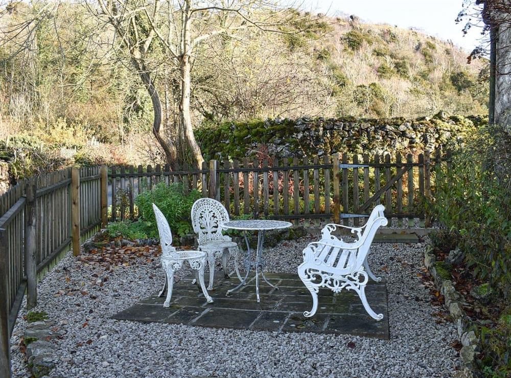 Sitting out area at Hydrangea Cottage in Witherslack, near Grange-over-Sands, Cumbria