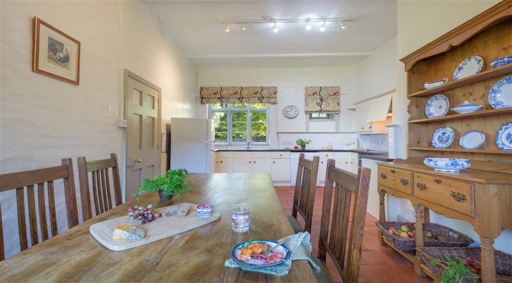 The kitchen and dining area at Ickworth Keeper's Cottage in Bury St. Edmunds, Suffolk