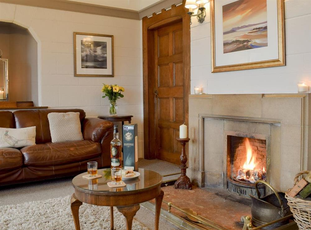 Charming living room with an open fire at The Lodge,