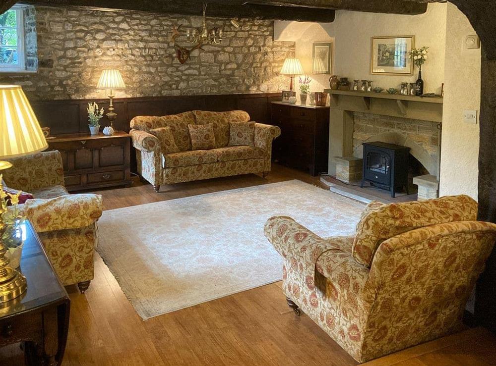 Living room at Inglenook Cottage in Kettlewell, Nr Grassington, N. Yorks., North Yorkshire