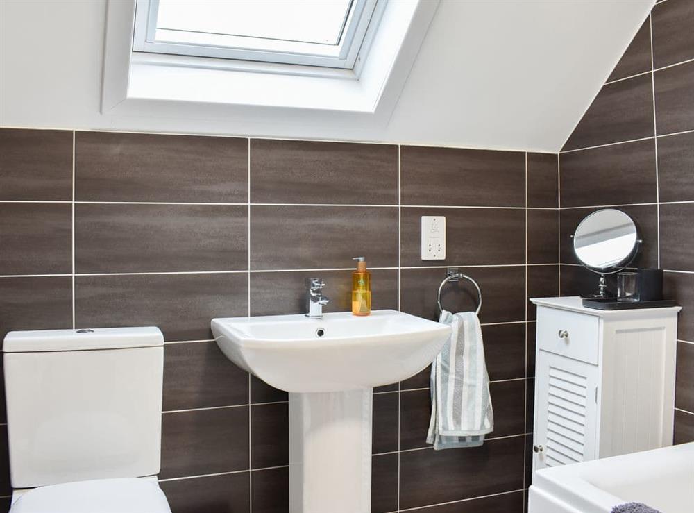 Beautifully tiled bathroom at Ingleside in Whiting Bay, Isle of Arran, Scotland
