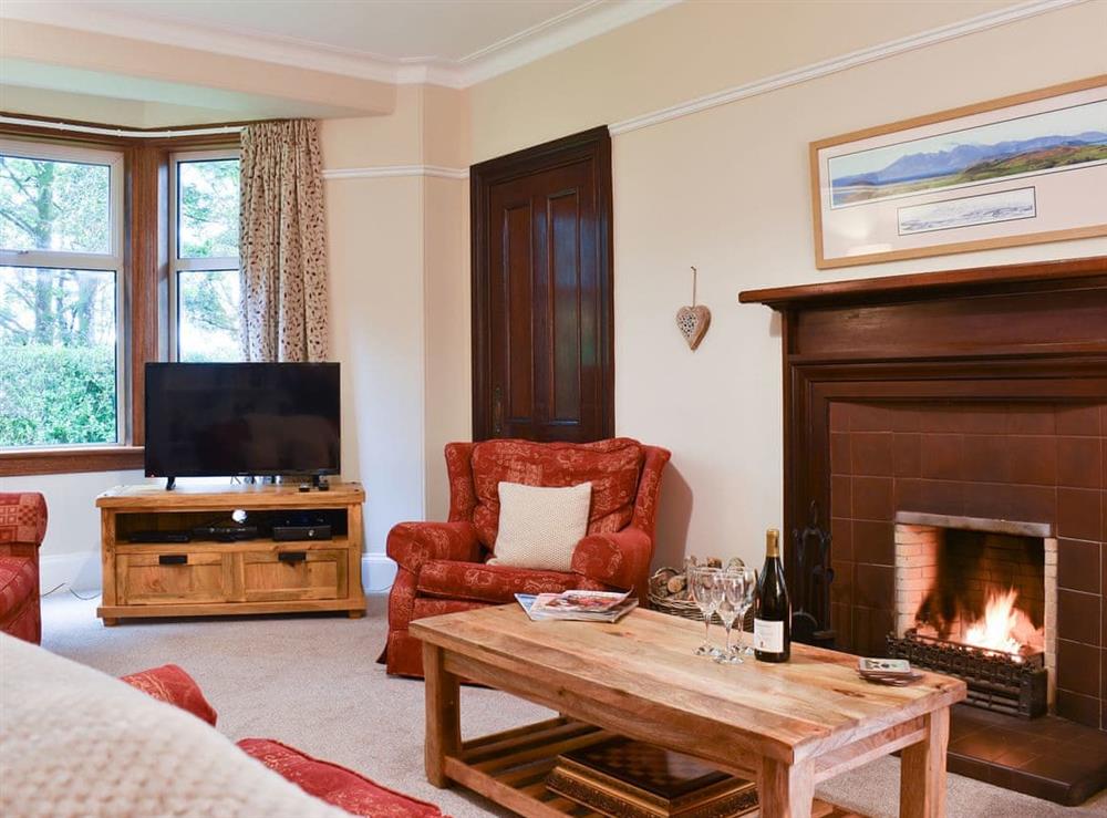 Warm and comfortable living room at Ingleside in Whiting Bay, Isle of Arran, Scotland