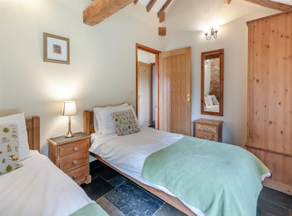 Twin bedroom at Ings Barn in Thorpe Culvert, near Skegness, Lincolnshire