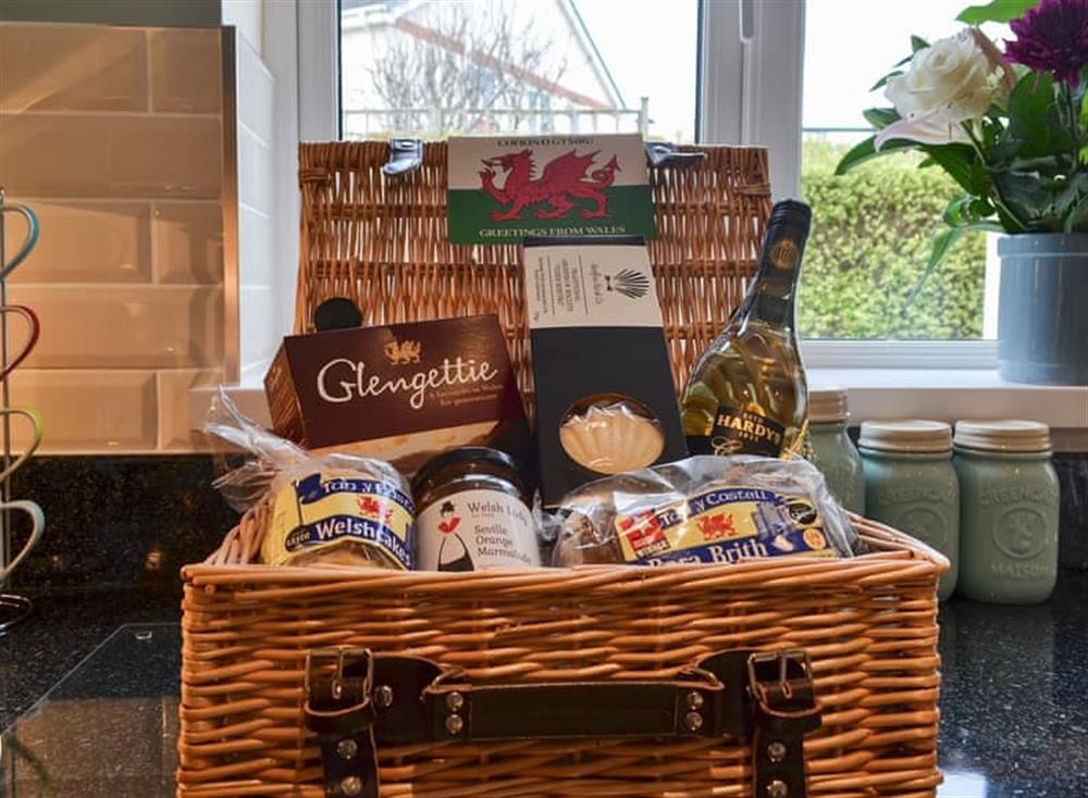 Generous Welcome pack at Inland View in Trearddur Bay, near Holyhead, Anglesey, Gwynedd