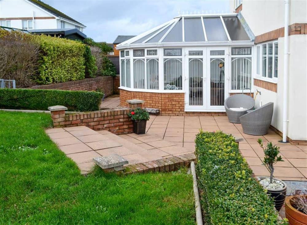 Well-kept enclosed garden at Inland View in Trearddur Bay, near Holyhead, Anglesey, Gwynedd