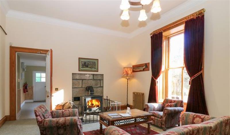 The living area at Inverallan House, Cairngorms National Park